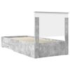 vidaXL Bettrahmen mit Kopfteil Beton Grau 90 x 190 cm Holzwerkstoff