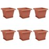 vidaXL Blument&ouml;pfe 6 pcs Ziegelrot 28,5 x 28,5 x 22 cm Kunststoff