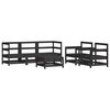 vidaXL 6-tlg. Garten-Lounge-Set mit Kissen Schwarz Massivholz