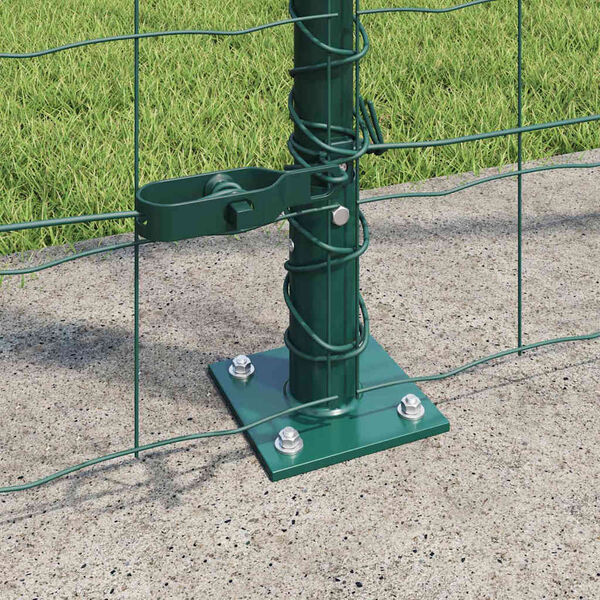 vidaXL Zaun mit Pfosten Gr&uuml;n 1,2 x 25 m Stahl