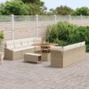 vidaXL Garten-Sofa-Set mit Kissen 11 pcs Beige Poly Rattan