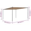 vidaXL Pergola mit Schr&auml;gdach 400x400x270 cm Beige 180 g/m&sup2;