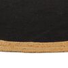 vidaXL Teppich Geflochten Schwarz & Natur 120 cm Jute & Baumwolle Rund