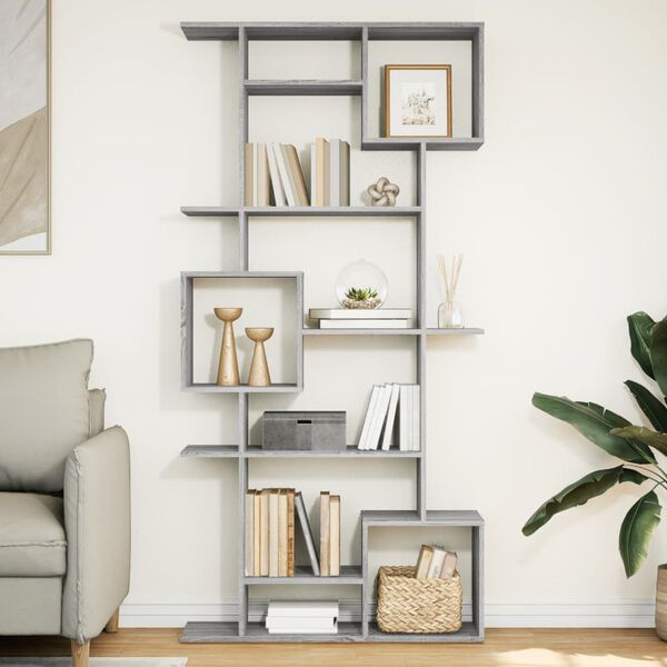 vidaXL B&uuml;cherregal Grau Sonoma 92x29x188 cm Holzwerkstoff