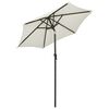 vidaXL Sonnenschirm mit LED-Beleuchtung Sandwei&szlig; 200x211 cm Alu