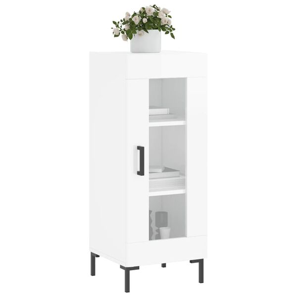 vidaXL Sideboard Hochglanz-Wei&szlig; 34,5x34x90 cm Holzwerkstoff