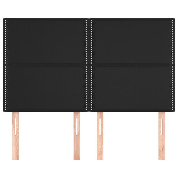 vidaXL Kopfteil Schwarz 144x5x118/128 cm Kunstleder