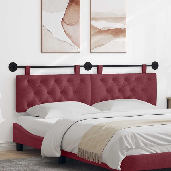 vidaXL H&auml;ngevorderseite Wandmontiert Weinrot 170 x 55 x 7 cm Stoff