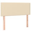 vidaXL Boxspringbett mit Matratze & LED Creme 120x190 cm Stoff