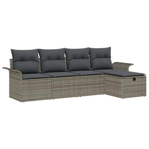 vidaXL Gartensofa-set 5 stk. Grau Poly-Rattan