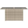 vidaXL Gartentisch mit Glasplatte Hellgrau 100x55x73 cm Poly Rattan
