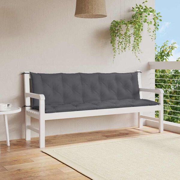 vidaXL Gartenbank-Auflage Anthrazit 180x(50+50)x7 cm Oxford-Gewebe