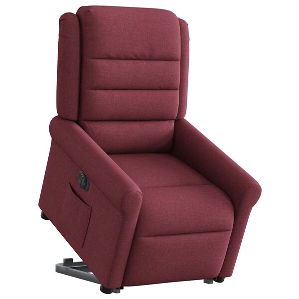 vidaXL Relaxsessel mit Aufstehhilfe Elektrisch Weinrot Stoff