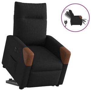 vidaXL Relaxsessel mit Aufstehhilfe Elektrisch Schwarz Stoff