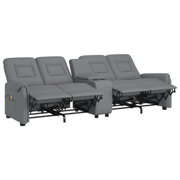 vidaXL 4-Sitzer Massagesessel mit Getr&auml;nkehalter Grau