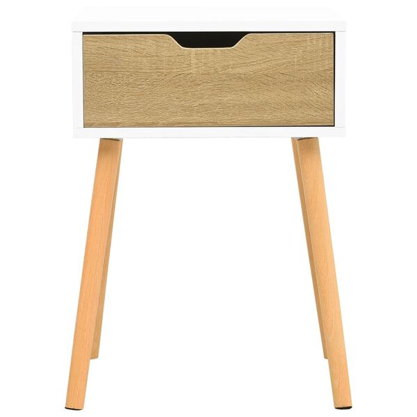 vidaXL Nachttisch Wei&szlig; und Sonoma-Eiche 40x40x56 cm Holzwerkstoff