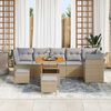 vidaXL Gartensofa-set 9 pcs Beige Poly-Rattan