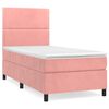 vidaXL Boxspringbett mit Matratze Rosa 80x200 cm Samt