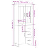 vidaXL Highboard Grau Sonoma 69,5x34x180 cm Holzwerkstoff
