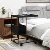 vidaXL Beistelltisch mit Rollen Schwarz 55x36x63,5 cm Holzwerkstoff