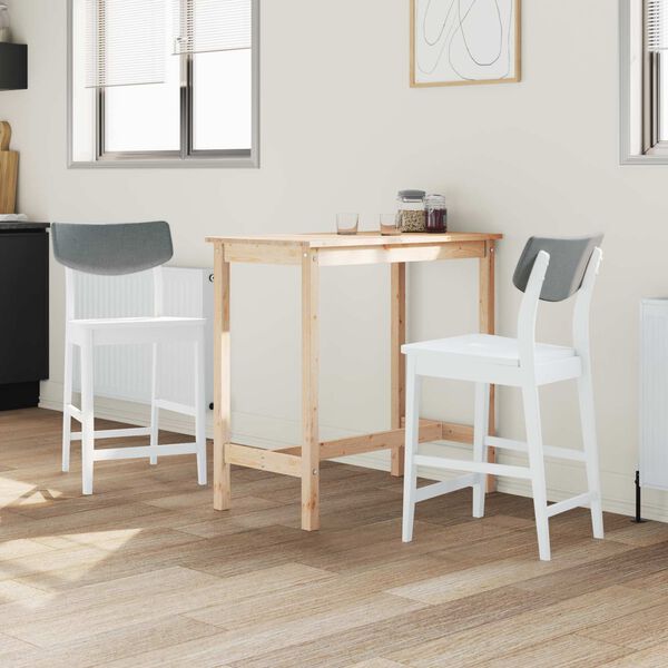 vidaXL Esszimmerst&uuml;hle 2 pcs Wei&szlig; 48 x 49 x 95 cm Massives Gummiholz