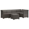 vidaXL 5-Sitzer Gartensofa Rattan-Look PP Hellgrau