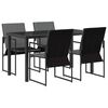 vidaXL Garten Essgruppe 5 stk. Schwarz und Anthrazit