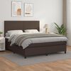 vidaXL Boxspringbett mit Matratze Braun 180x200 cm Kunstleder