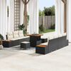 vidaXL Garten-Sofa-Set mit Kissen 10 pcs Schwarz Poly Rattan