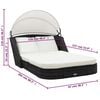 vidaXL Sonnenliege mit Dach Poly Rattan Schwarz