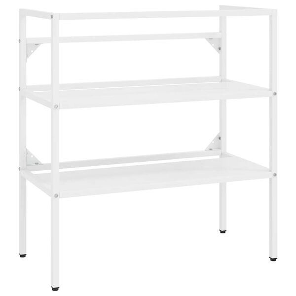 vidaXL Badezimmer Waschtischgestell Wei&szlig; 79x38x83 cm Eisen