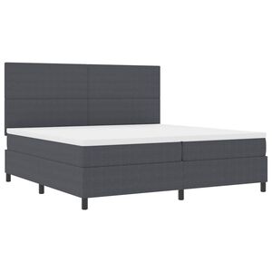 vidaXL LED Boxspringbett Dunkelgrau und Wei&szlig; 200 x 200 cm Cordstoff