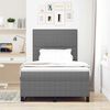 vidaXL LED Boxspringbett Hellgrau und Wei&szlig; 120 x 190 cm Cordstoff