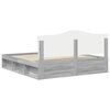 vidaXL Bettrahmen Graues Sonoma 200 x 200 cm Massives Kiefernholz