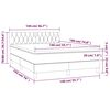 vidaXL Boxspringbett mit Matratze & LED Hellgrau 140x190 cm Samt