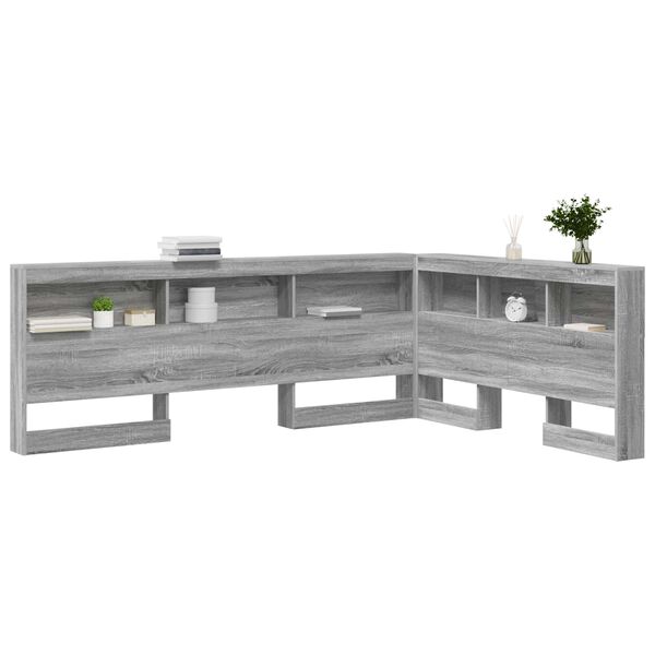 vidaXL Aufbewahrungskopfteil Graues Sonoma 160 cm Holzwerkstoff