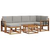 vidaXL Outdoor-Sofagarnitur mit Kissen 7 pcs Nat&uuml;rlich und Hellgrau