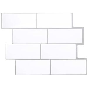 vidaXL U-Bahn-Fliese 10 pcs Wei&szlig; Grau 29 x 21 cm Polyurethan und PET