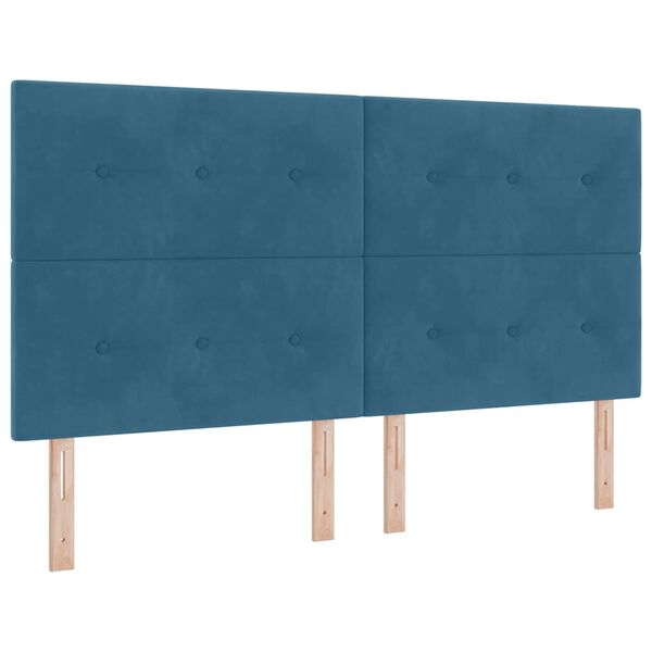 vidaXL Boxspringbett mit Matratze Dunkelblau 180 x 200 cm Stoff