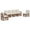 vidaXL Gartensofa-set 6 Stk. Beige Poly-Rattan