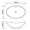Keramik Waschbecken Keramikspülen Überlauf Oval 59 x 38,5 cm