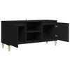 vidaXL TV-Schrank mit Massivholz-Beinen Schwarz 103,5x35x50 cm