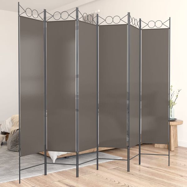 vidaXL 6-tlg. Paravent Anthrazit 240x200 cm Stoff