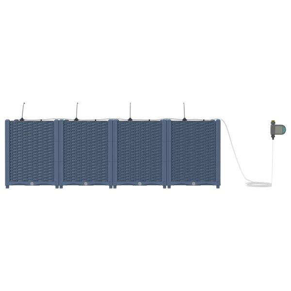 vidaXL Garten-Pflanzgef&auml;&szlig; 4 pcs Grau 160 x 40 x 52 cm Kunststoff