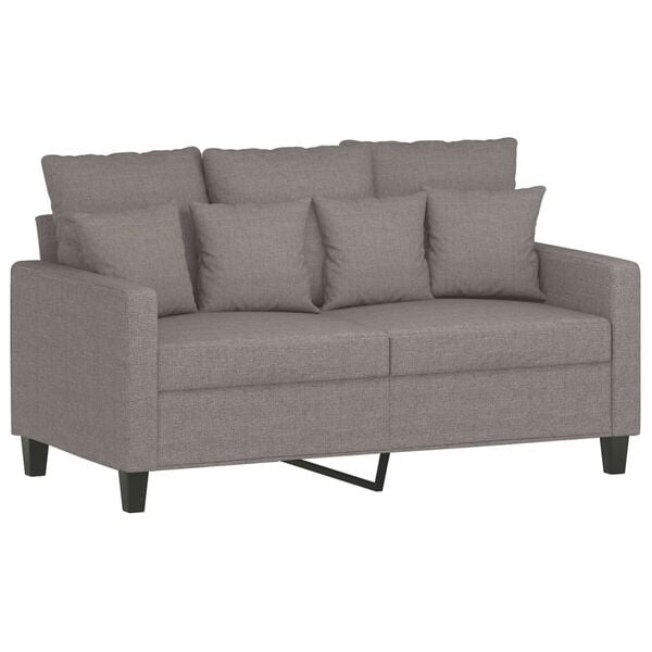 vidaXL 3-tlg. Sofagarnitur mit Kissen Taupe Stoff