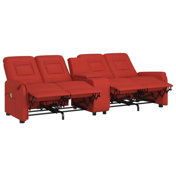 vidaXL 4-Sitzer Massagesessel mit Getränkehalter Weinrot