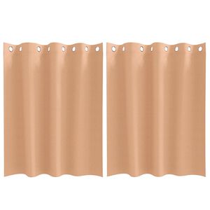 vidaXL Verdunkelungs-Vorh&auml;nge mit Ringen 2 stk. Hellbraun 140 x 140 cm