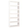 vidaXL B&uuml;cherregal/Raumteiler Wei&szlig; 80x30x199,5 cm Massivholz Kiefer