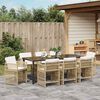 vidaXL Garten Essgruppe 9 pcs Beige Poly-Rattan