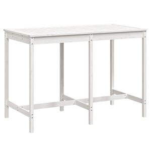 vidaXL Gartentisch Wei&szlig; 159,5x82,5x110 cm Massivholz Kiefer